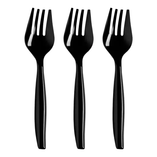 Black Disposable Plastic Serving Forks (150 Forks) {2}
