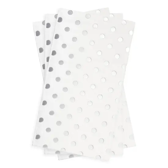 Durable White with Silver Dots Paper Dinner Napkins (600 Napkins) {2}