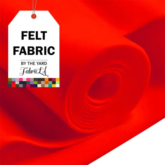 FabricLA Craft Felt Fabric - 72" Inch Wide & 1.6mm Thick Non-Stiff Felt Fabric by The Yard - Use This Soft Felt Roll for Crafts - Felt Material Pack - Neon Orange Felt, 7 Continuous Yards {1}