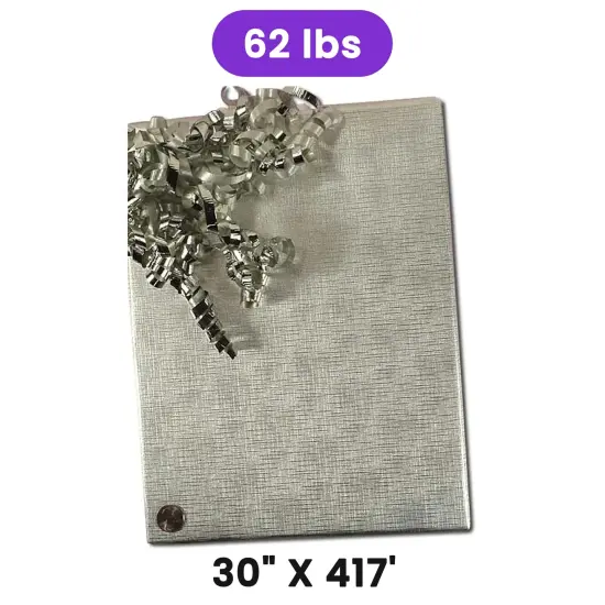 Silver Textured Embossed Metallic Wrapping Paper 30" x 417" Roll {1}