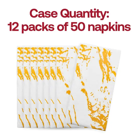 Durable White with Gold Marble Paper Dinner Napkins (600 Napkins) {5}