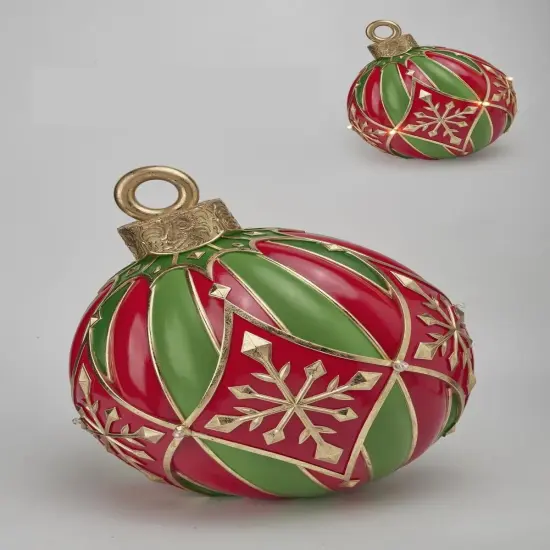 15.5" Oversized Red and Green Christmas Ornament &ndash; Festive Decor {2}