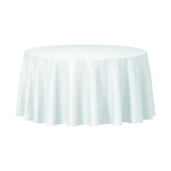 Clear Round Disposable Plastic Tablecloths - 84" (96 Tablecloths) {1}