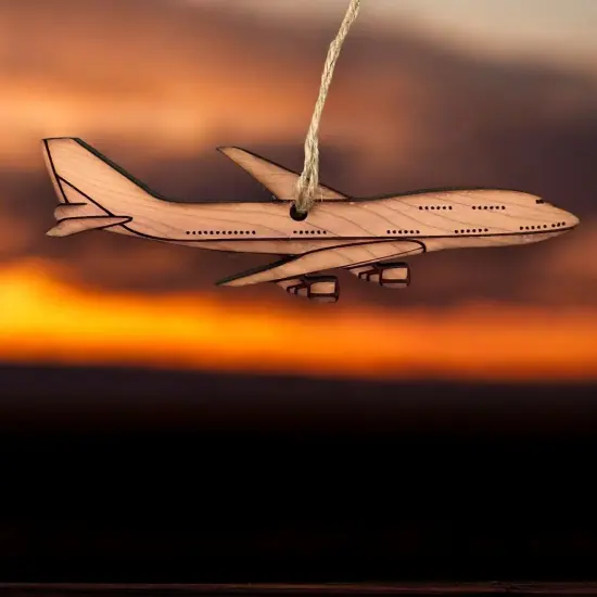 747 Jet Airplane - Cedar Ornament {5}
