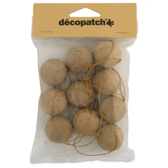 DecoPatch Holiday Paper Mache Ornament - Small Balls, Pkg of 10 {1}
