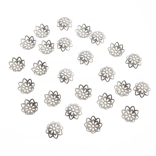 John Bead Stainless Steel Silver Bead Cap {1}