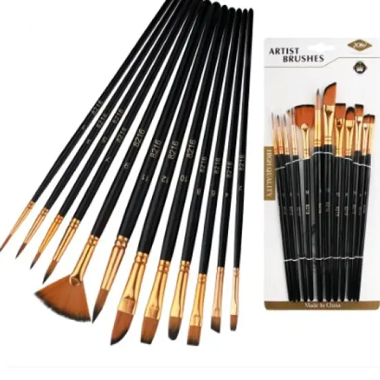 12 pcs Nylon Bristle Brush Set, {1}