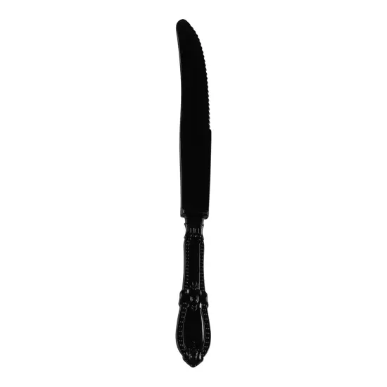 Black Baroque Disposable Plastic Dinner Knives (480 Knives) {1}