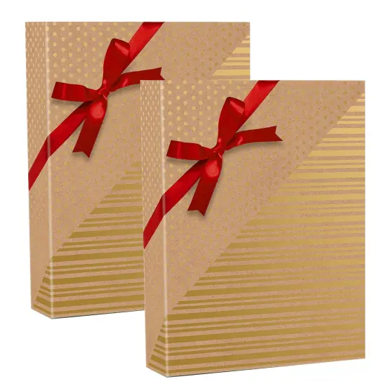 30''x417' Gold Dot & Stripe Reversible Designs for the Ultimate Holiday Look {4}