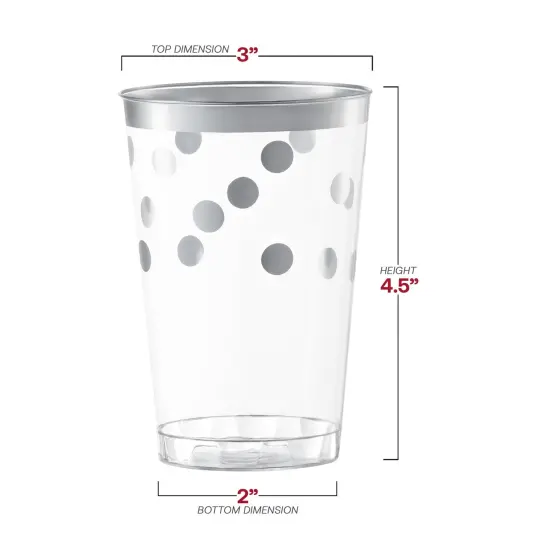 Clear with Silver Dots Round Disposable Plastic Tumblers - 12 oz. (240 Cups) {3}