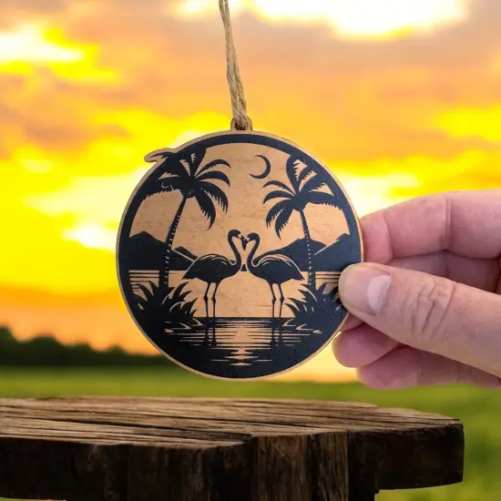 Ornament - Flamingo RAW WOOD {5}