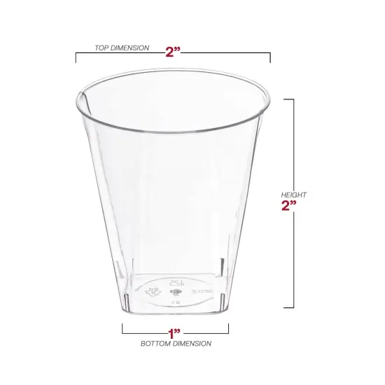 Clear Square Bottom Disposable Plastic Shot Cups - 2 oz. (500 Cups) {3}