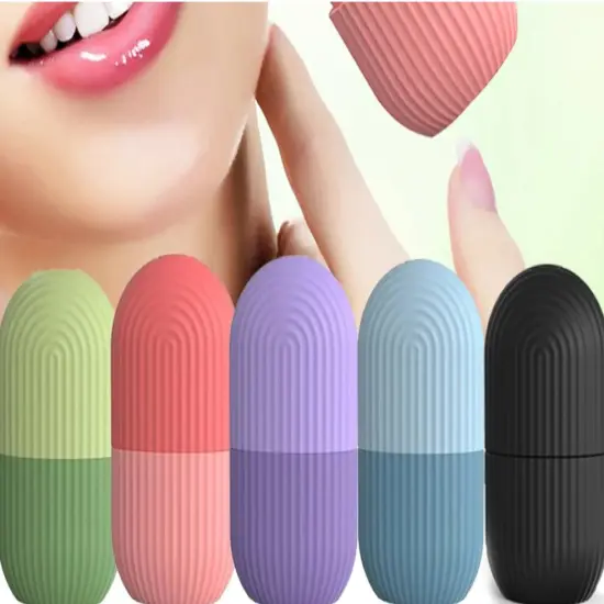 LivsIce Roller for Face and Eye, Ice Face Roller,Facial Beauty Ice Roller Skin Care Tools, Ice Facial Cube, Gua Sha Face Massage, Silicone Ice Mold for Face Beauty PINK {4}