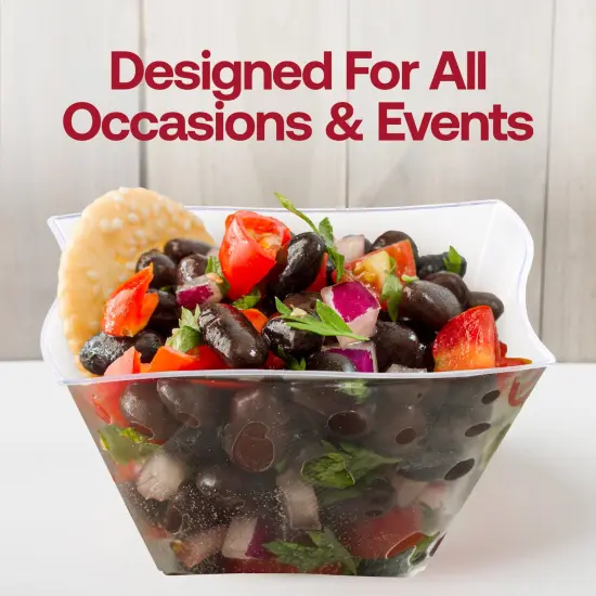 Clear Wave Plastic Soup Bowls - 14 oz. (120 Bowls) {6}