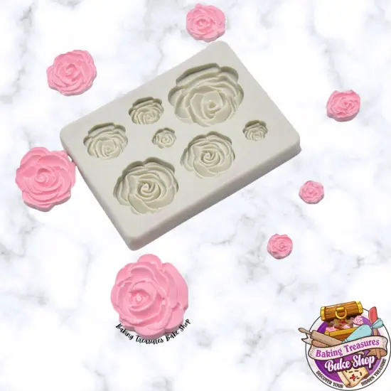 Rose Flower Silicone Mold 7 Cavity {1}