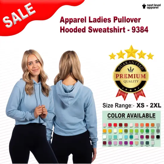 Next Level&reg; Apparel Ladies Pullover Hooded Sweatshirt DESERT PINK {2}