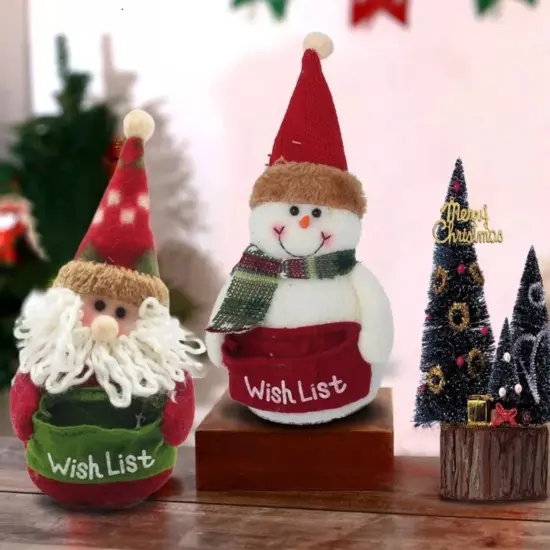 Kitcheniva Christmas Wish List Paper Holder Snowman Miniatures 2 Pcs {1}