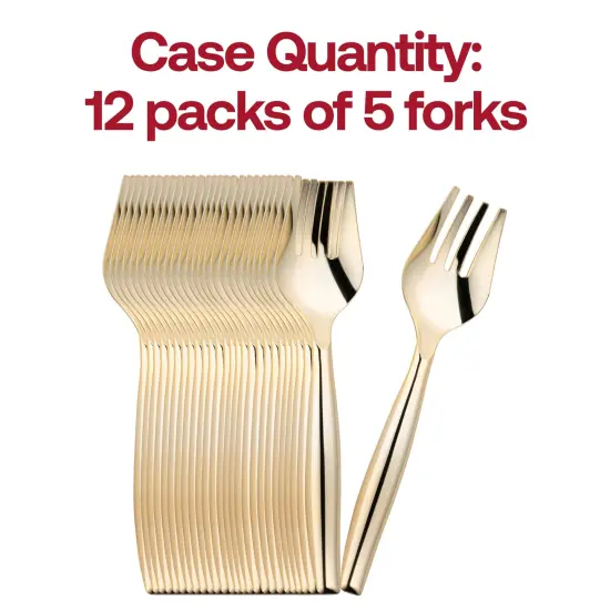 Gold Disposable Plastic Serving Forks (60 Serving Forks) {5}