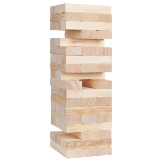 WE Games Wooden Blocks Stacking Tower Game with Wooden Box, 14 in. {2}