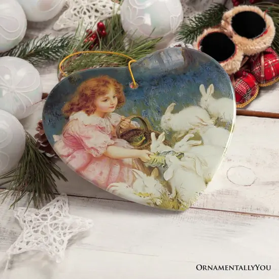 Alice Feeding the Rabbits Ornament, Vintage Adventures in Wonderland Christmas Decor {5}