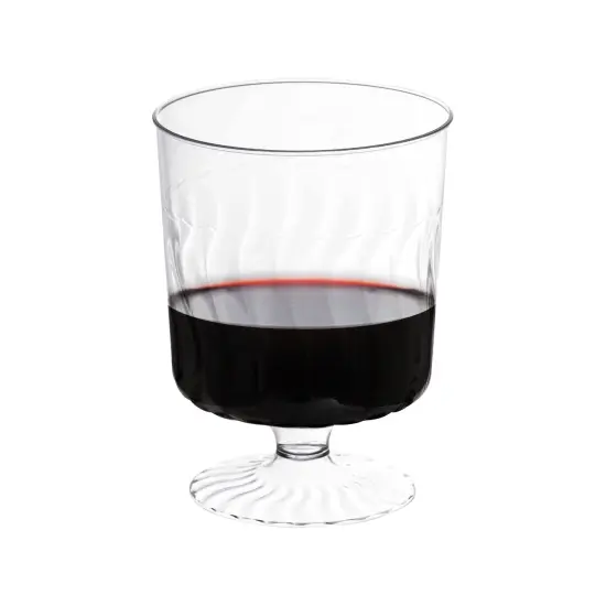 Clear Plastic Pedestal Wine Glasses - 8 oz. (240 Glasses) {2}