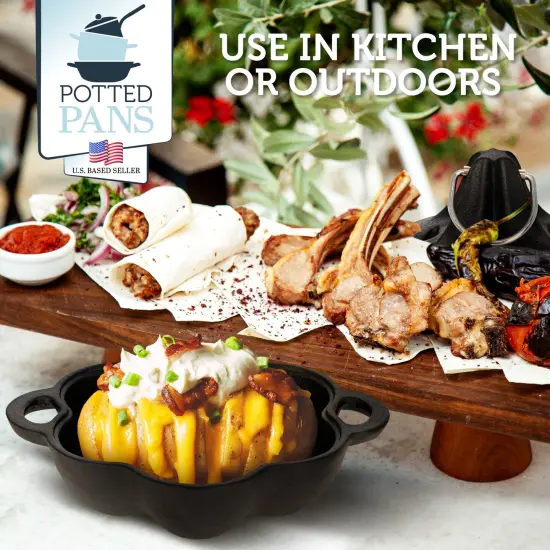 Potted Pans Garlic Roster, Pre-Seasoned Cast Iron Garlic Roaster and Garlic Press {7}