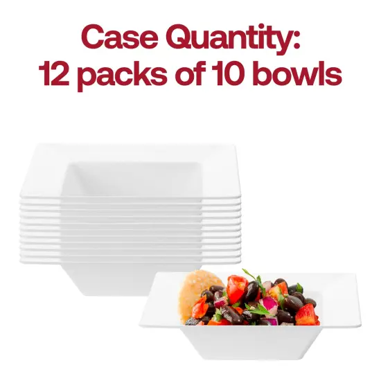 White Square Plastic Soup Bowls - 12 oz. (120 Bowls) {5}