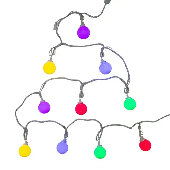 Kurt Adler 11.5-Foot UL 10-Light Multicolor LED Opaque G50 Light Set With White Wire {1}