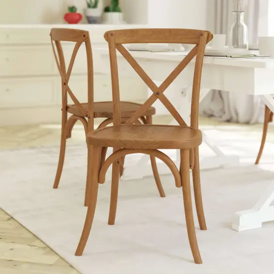 Emma and Oliver 2-pack X-Back Chair Walnut {7}