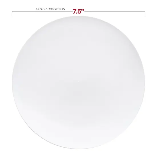 Solid White Organic Round Disposable Plastic Appetizer/Salad Plates - 7.5" (120 Plates) {3}