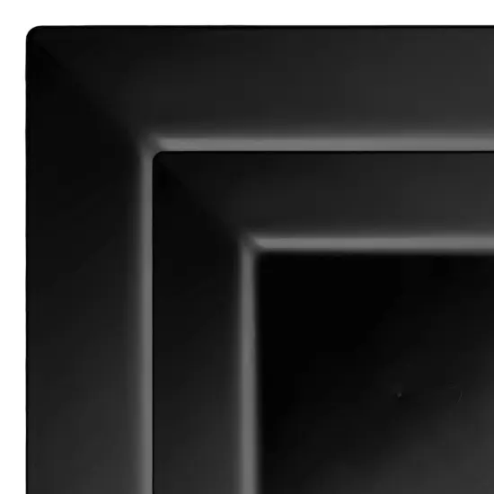 Black Square Plastic Plates Dinnerware Value Set (120 Guests) {1}
