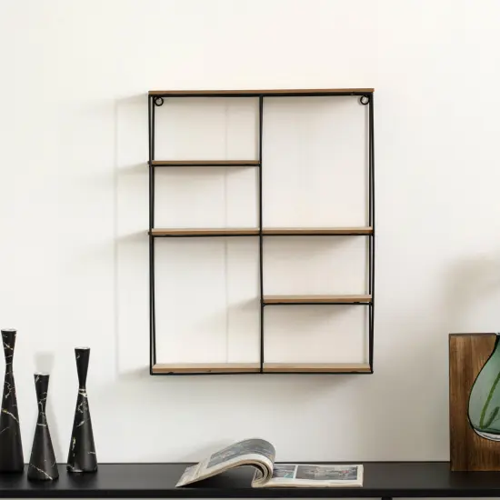 Vintiquewise Modern Decorative Wall Shelf - Stylish Multi-Functional Metal Display for Entryways, Bathrooms, Bedrooms, Living Rooms, and Offices {3}