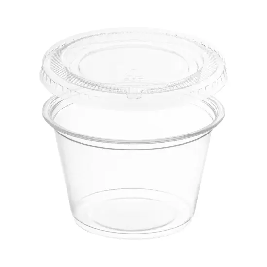 Clear Plastic Portion/Souffle Cups with Lids - 4oz (2500 Settings) {1}