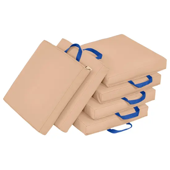 Square Floor Cushions with Handles, Classroom Flexible Seating, 6-Piece Sand {1}
