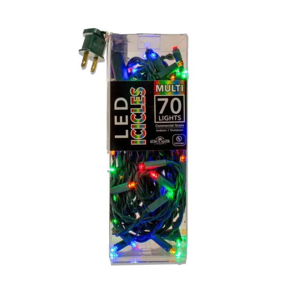 Kurt Adler 70-Light 7.5-Foot 5MM Multicolored LED Icicle Light Set {1}