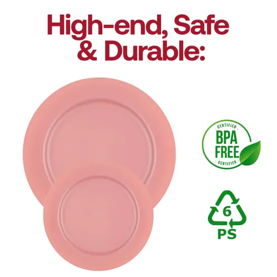 Matte Fuchsia Round Disposable Plastic Appetizer/Salad Plates - 7.5" (120 Plates) {5}