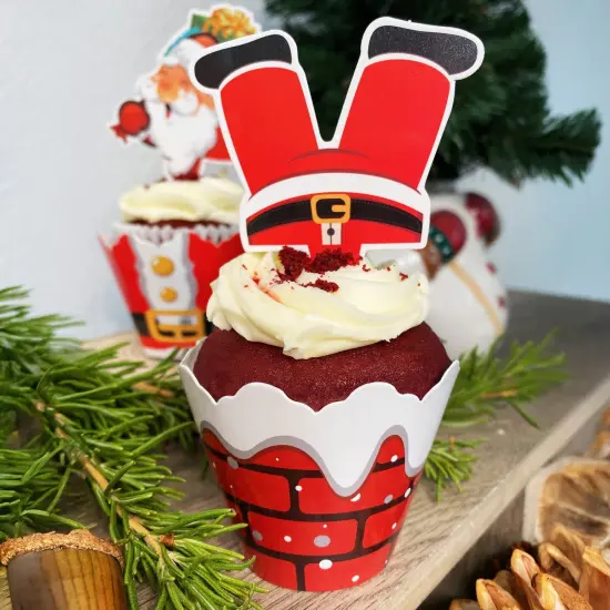 Wrapables Christmas Cupcake Toppers and Wrappers, Holiday Party Supplies (Set of 128) {5}