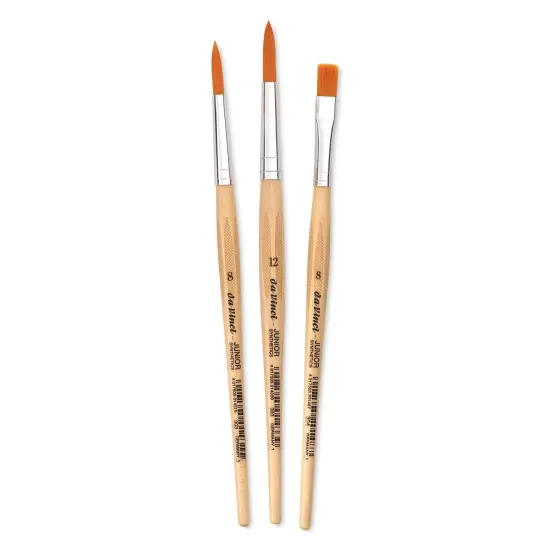 Da Vinci Junior Synthetic Brushes - Short Handle, Assorted, Set of 3 {1}