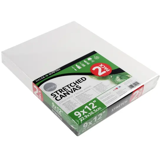 Daler-Rowney Simply Stretched Canvas 2/Pkg-9"X12" {3}