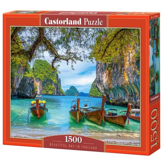 1500 Piece Jigsaw Puzzle, Beautiful Bay in Thailand, Asia, Island, Fishing boat, Ocean puzzle, Adult Puzzles, Castorland C-151936-2 {1}