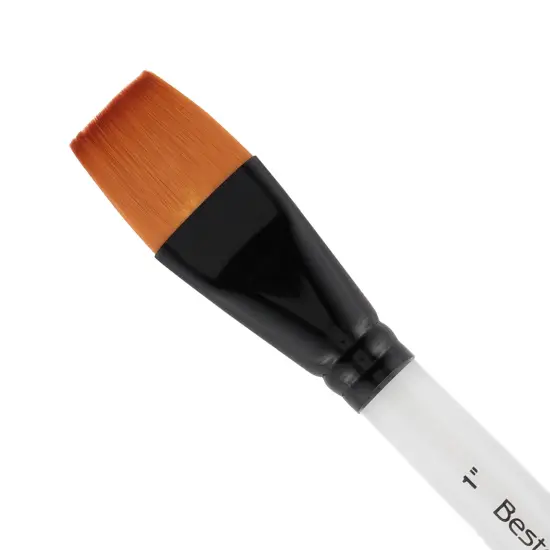 Creative Mark Beste Golden Taklon Gold Wash 1" Artist Brush, Professional Watercolor Brushes, For Acrylic Painting, Short Handle, Sharp Edges, Hand-Tied & Shaped {1}