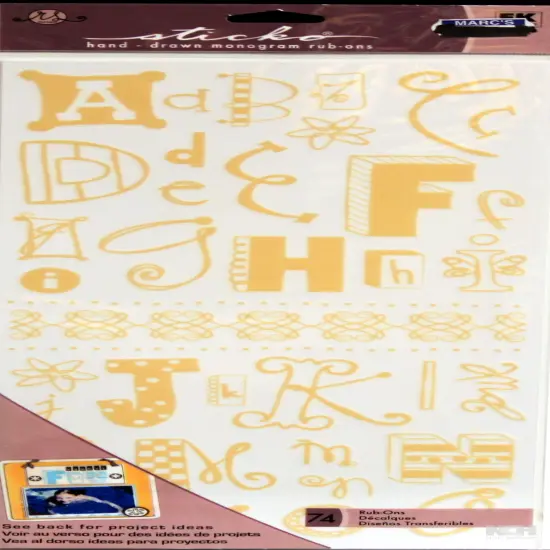 Sticko Tan ABC's Hand-Drawn Monogram Rub-ons {1}