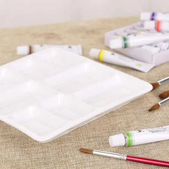 8-Well Porcelain Artist Paint Palette, Mixing Ceramic Watercolor Palette, Mixing Tray for Watercolor Gouache Acrylic Oil Painting 8 Inch {2}