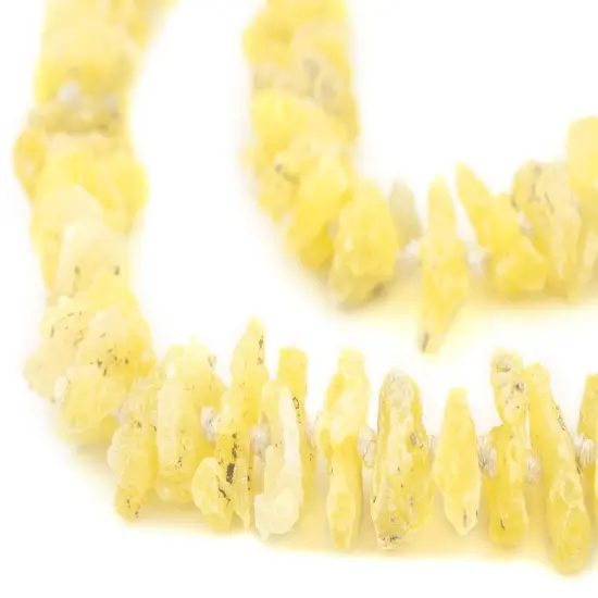 The Bead Chest Rough Yellow Afghan Brucite Beads 10-20mm Afghanistan Unusual Gemstone 16 Inch Strand {1}