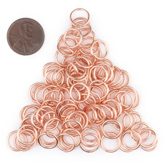 The Bead Chest Copper 10mm Round Open Jump Rings, Pack of 100 {2}