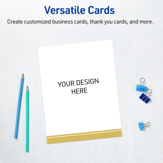 Avery Printable Rectangle Invitation Cards, Gold Double-Dipped Edge, 5" x 7", Matte White Rectangle Invitation Cards, Laser/Inkjet, 20ct, Great for Invitation Cards {6}