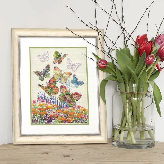 Dimensions Counted Cross Stitch Kit 10"X13"-Floral Butterfly {5}
