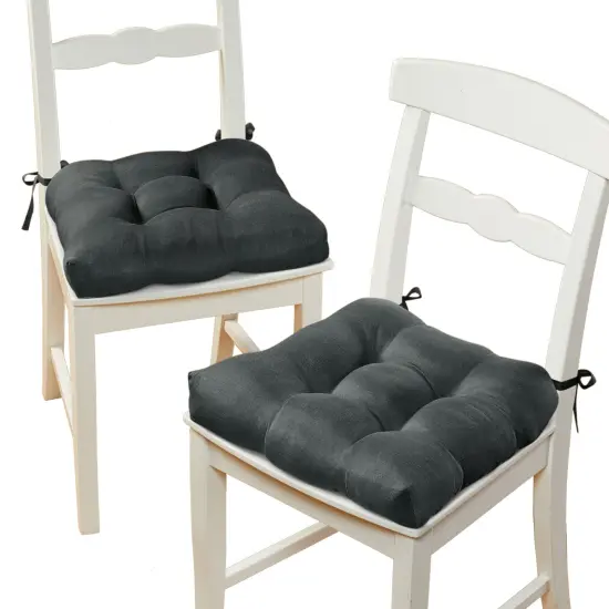 Collections Etc S/2 Solid Color Chair Cushions {2}
