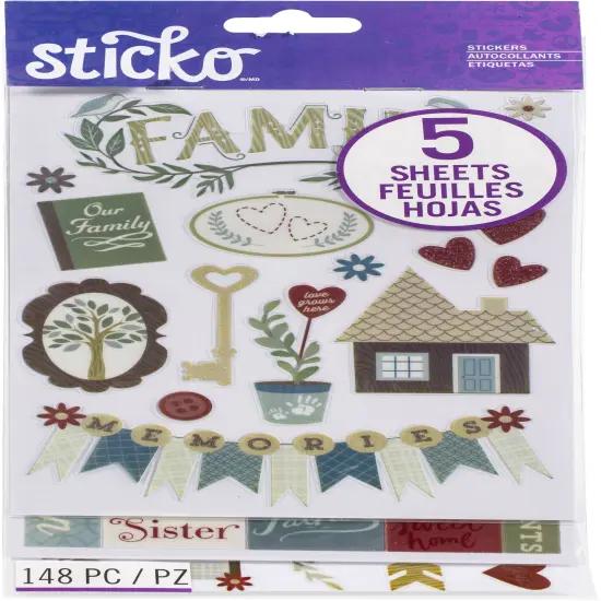 Sticko Themed Flip Pack Stickers 148/Pkg-Family Icons {1}
