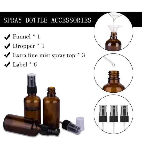 2oz Amber Glass Spray Bottles {5}